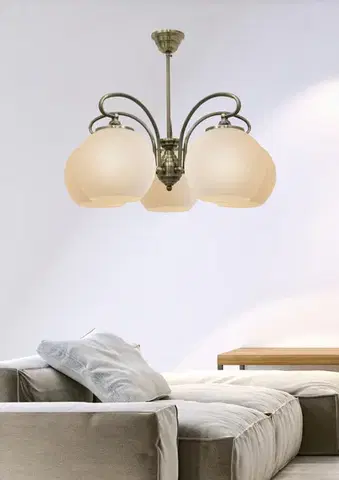 Luster 5xE27 51cm patinovaná medená ORBIT