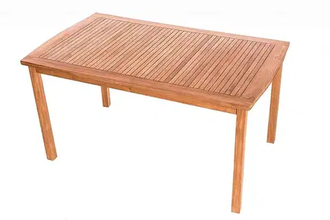DEOKORK Záhradný pevný stôl obdĺžnik HARMONY 150x90 cm (teak) - 2.akost