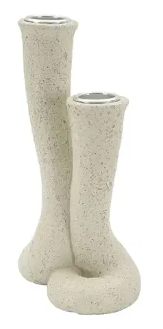 Dizajnový svietnik Stons 17,5 cm krémový