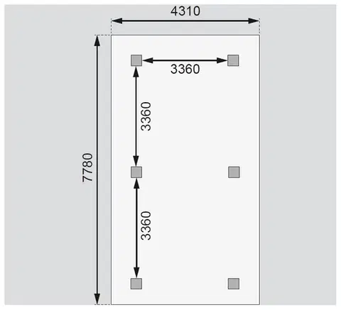 Drevený prístrešok / carport 431 x 778 cm Dekorhome