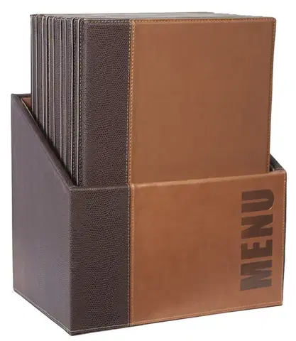 SECURIT Box s jedálnymi lístkami TRENDY, svetlo-hnedá (20 ks)