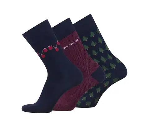 Ponožky Tom Tailor »Xmas Box«, 3 páry, Dark Navy