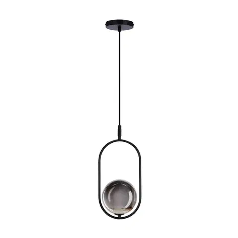 Elegantná závesná lampa CORDEL - čierna s grafitovým guľovým tienidlom - moderné osvetlenie do obývačky a kúpeľne 1x G9 LED