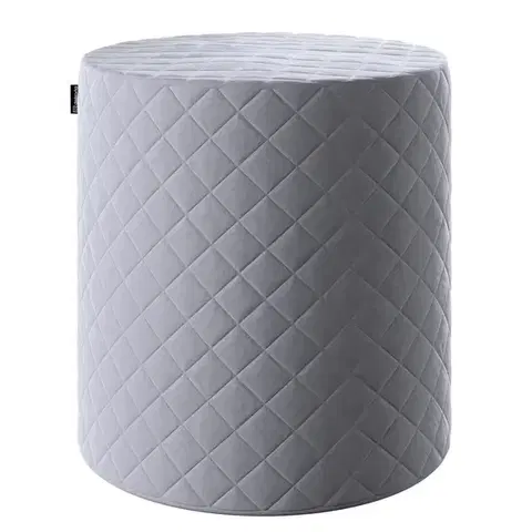 Dekoria Taburetka valec - prešívaná do kosoštvorcov, Lysegrå, ø 40, výška 40 cm, Velvet, 704-24