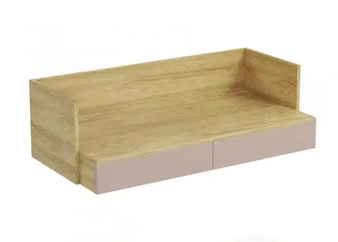 Písací stôl MOBIUS 2S dub hickory/stará ružová