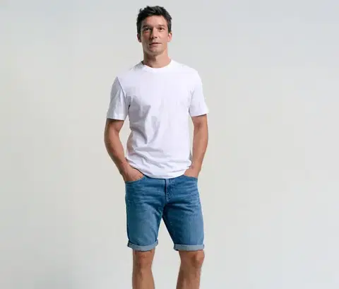 Džínsové šortky Tom Tailor TTJOSH REGULAR SLIM, mid stone bright blue denim