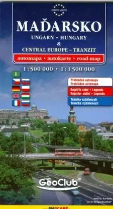Maďarsko a Střední Evropa tranzit 1:500 000, 1:1 650 000