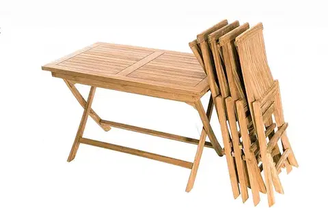 DEOKORK Záhradný skladací stôl obdĺžnik COIMBRA 120 x 70 cm (teak)