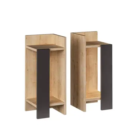Nočný stolík Elos - Oak, Anthracite
