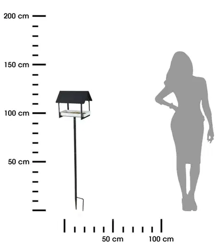 Kŕmidlo pre vtáky HENRY 126 cm tmavosivé