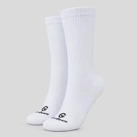 GymBeam Funkčné ponožky Crew White  M