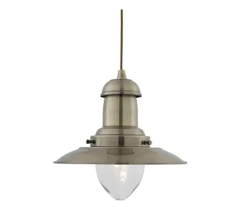 Searchlight 4301AB - Závesný luster na lanku FISHERMAN 1xE27/60W/230V mosadzný 4301AB