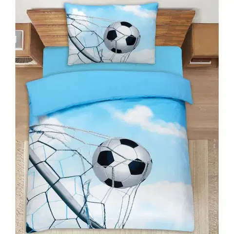 3D obliečky Polycotton Futbalová lopta 200x140cm+90x70cm TiaHome
