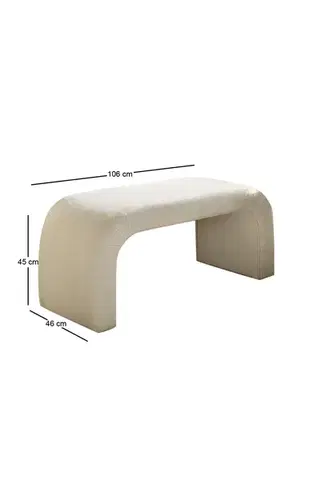 Taburet NU BENCH Teddy biely