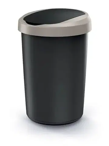 Odpadkový kôš COMPACTO 40 L čierny/hnedý