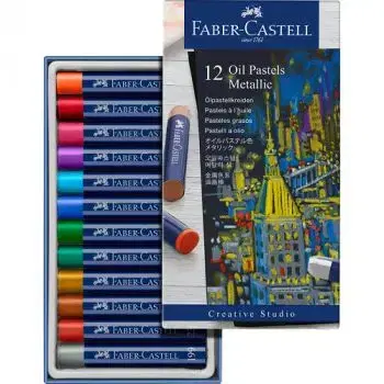 Olejové pastely Faber-Castell Metallic 12 ks