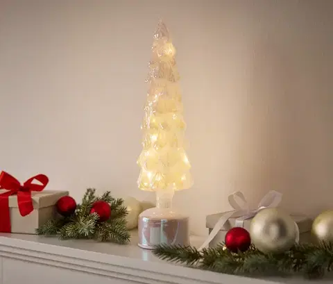 Otáčajúci sa LED dekoračný strom zo skla, veľký