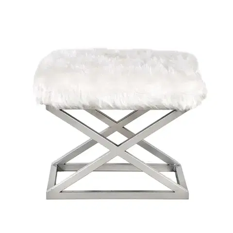 Taburet CAPRAZ Plush biely