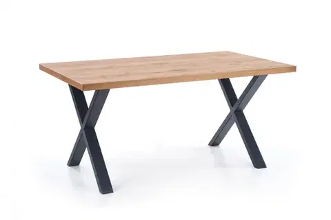 Jedálenský rozkladací stôl Xaver 160/250 cm dub jasný/čierny