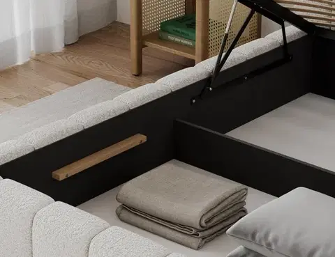 Posteľ Lamica 180x200 + Kovový rám / plynový piest / kontajner