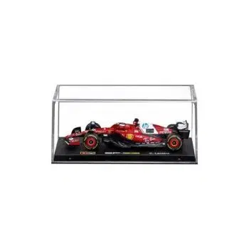 Bburago Formula 1 Ferrari SF-25 č. 16 Charles Leclerc v dekoratívnom boxe – mierka 1:43