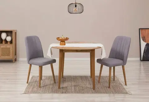 Jedálenský set s rozkladacím stolom a stoličkami (3 kusy) Vina 0701 - Atlantic Pine, Grey