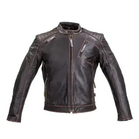 Kožená moto bunda W-TEC Embracer Farba Vintage Dark Brown, Veľkosť M
