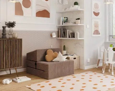 FDM Rozkladacia pohovka SUZI | 70 x 14 x 200 cm Farba: Hnedá