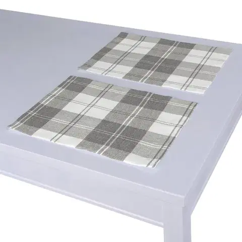 Dekoria Prestieranie 2 ks, sivo - biele káro, 30 x 40 cm, Edinburg, 115-79