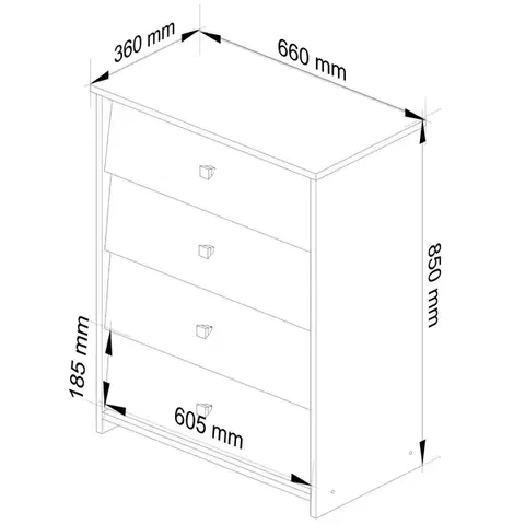 Botník Rubin 66 cm - 4 dvierka biely