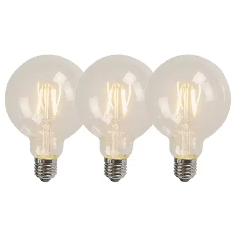 Sada 3 E27 LED vlákno G95 4W 320lm 2700K