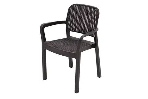 DEOKORK Záhradná plastová stolička KARA (hnedé)