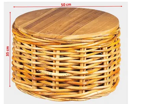 DEOKORK Záhradný ratanový stolík SUMBA