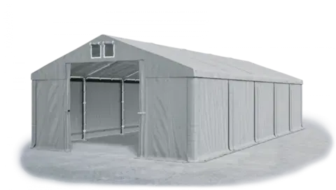 Skladový stan 5x10x2,5m strecha PVC 560g/m2 boky PVC 500g/m2 konštrukcie ZIMA PLUS Šedá Šedá Šedá