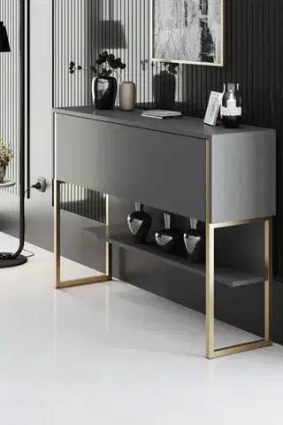 Komoda Luxe - Gold, Anthracite