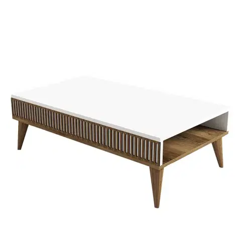 Konferenčný stolík Milan - Walnut, White