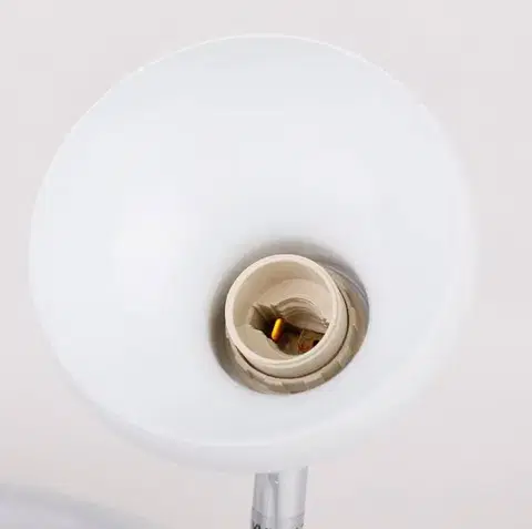 Špirálová stropná lampa kovová biela + drevená 3E14 Puerto