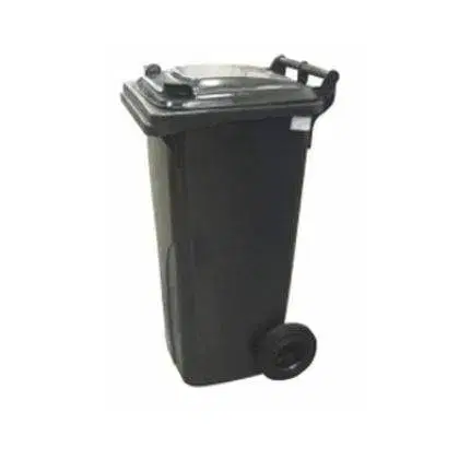 Kinekus Popolnica plastová, objem 240L, čierna, kuka