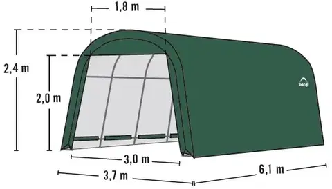 Náhradná plachta pre garáž 3,7 x 6,1 m zelená Dekorhome