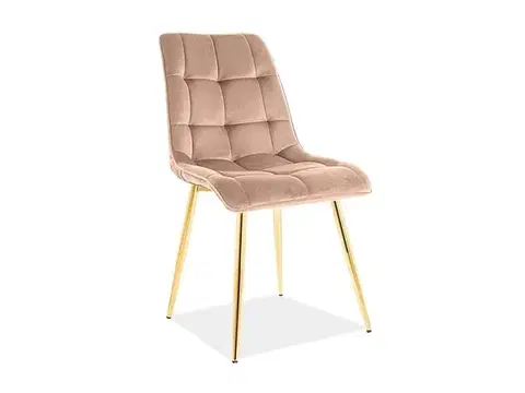Čalúnená jedálenská stolička Chic Gold Velvet béžová