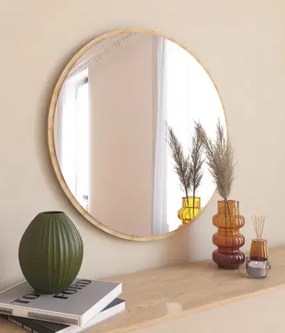 Okrúhle nástenné zrkadlo Ozze 60 cm hnedé