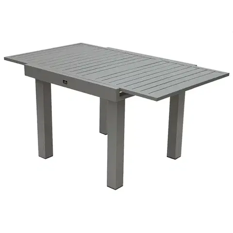 DEOKORK Hliníkový stôl rozkladací aj výškovo nastaviteľný 90/150x90 cm TITANIUM (2v1)