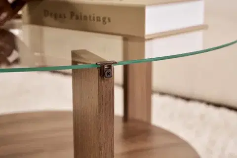 Konferenčný stolík Clara - Walnut, Transparent