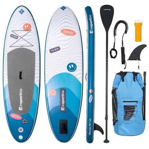 Paddleboard s príslušenstvom inSPORTline Wavelet 9'6" • 260l • do 80kg Farba modrá