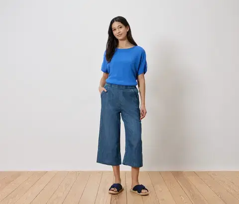 Džínsy v štýle culottes
