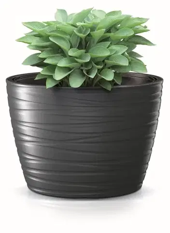 Oválny kvetináč s vložkou Maxe biely 58,5cm