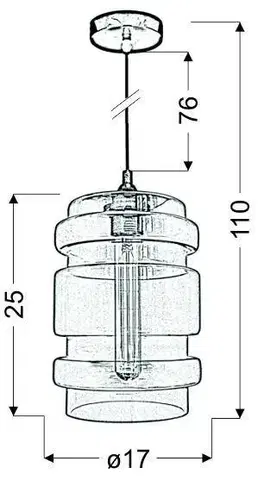 Závesná lampa zo zeleného skla + žiarovka E27 60W Decorado