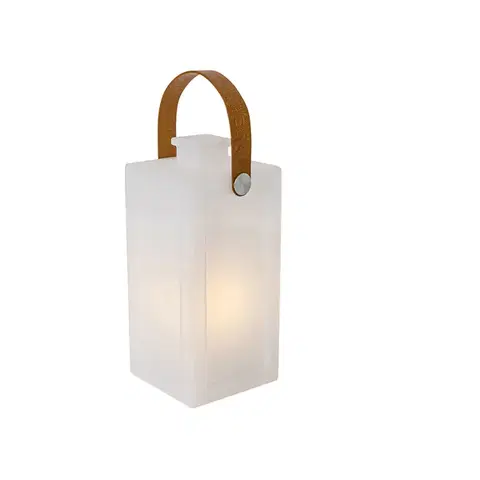 Moderná stolná lampa biela s efektom plameňa nabíjateľná IP44 - Stard