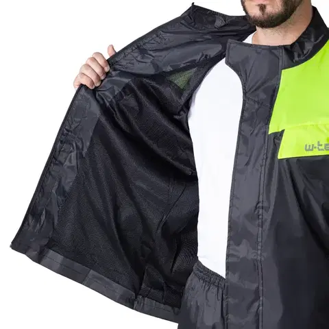 Moto pláštenka W-TEC Igava Farba čierna-fluo zelená, Veľkosť M