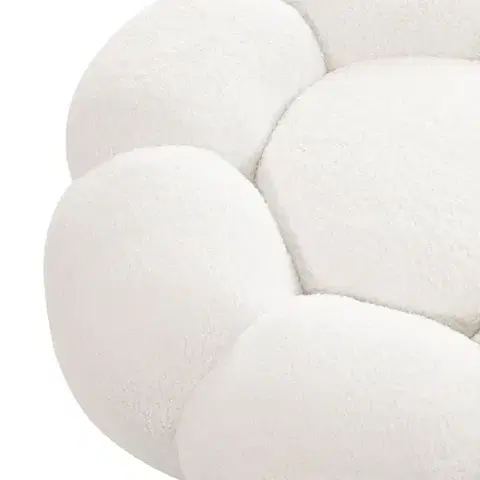Čalúnený taburet Perugia bouclé biely